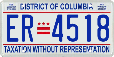 DC license plate ER4518