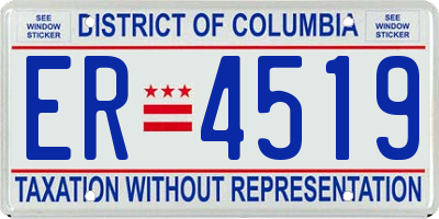 DC license plate ER4519