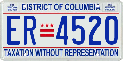 DC license plate ER4520