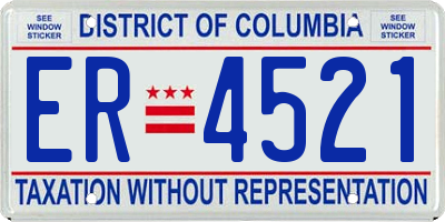 DC license plate ER4521