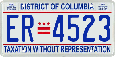 DC license plate ER4523