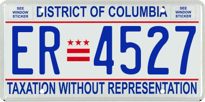 DC license plate ER4527