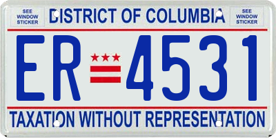 DC license plate ER4531