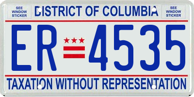 DC license plate ER4535