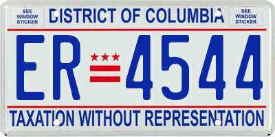 DC license plate ER4544