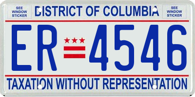 DC license plate ER4546