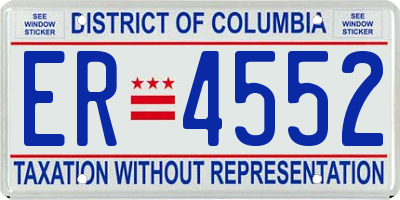 DC license plate ER4552