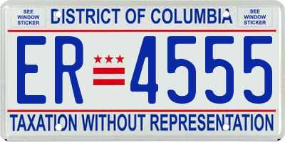 DC license plate ER4555