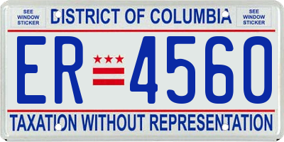 DC license plate ER4560