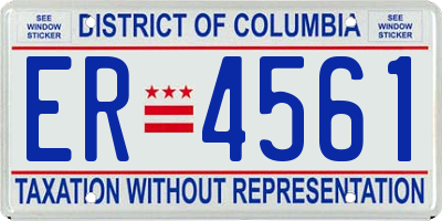 DC license plate ER4561