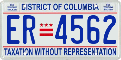 DC license plate ER4562