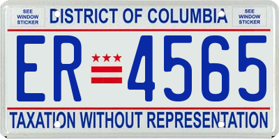 DC license plate ER4565