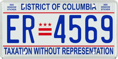 DC license plate ER4569