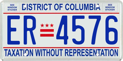 DC license plate ER4576