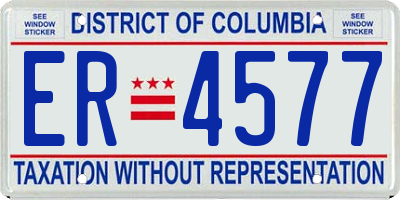 DC license plate ER4577