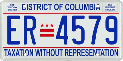 DC license plate ER4579
