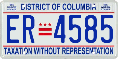 DC license plate ER4585