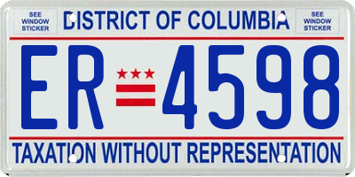 DC license plate ER4598