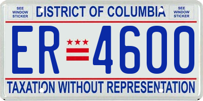 DC license plate ER4600
