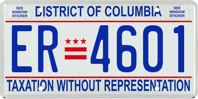 DC license plate ER4601