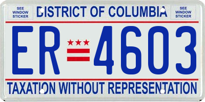 DC license plate ER4603