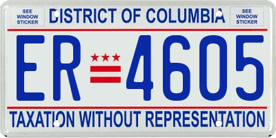 DC license plate ER4605