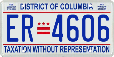 DC license plate ER4606