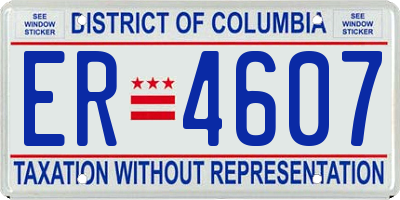 DC license plate ER4607