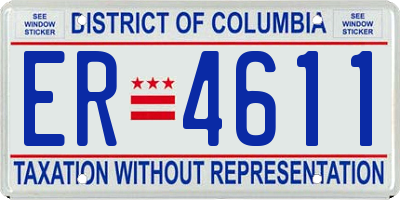 DC license plate ER4611