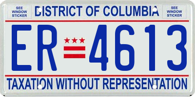 DC license plate ER4613