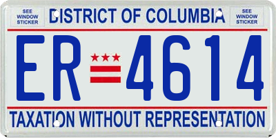 DC license plate ER4614
