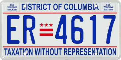 DC license plate ER4617