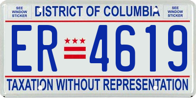 DC license plate ER4619