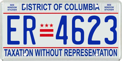 DC license plate ER4623