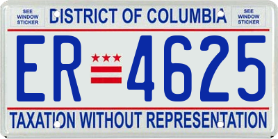 DC license plate ER4625