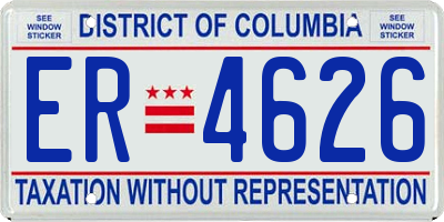 DC license plate ER4626