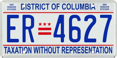DC license plate ER4627