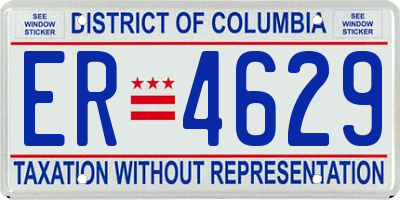 DC license plate ER4629