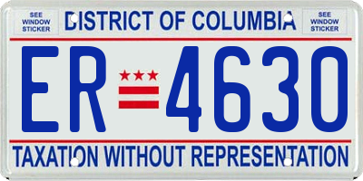 DC license plate ER4630