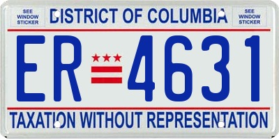 DC license plate ER4631