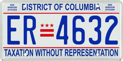DC license plate ER4632