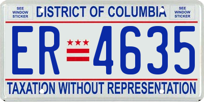 DC license plate ER4635