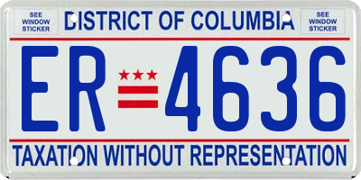 DC license plate ER4636