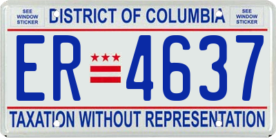 DC license plate ER4637