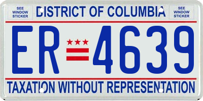 DC license plate ER4639