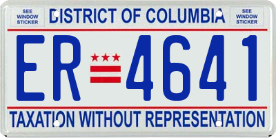 DC license plate ER4641