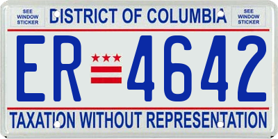 DC license plate ER4642