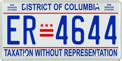 DC license plate ER4644