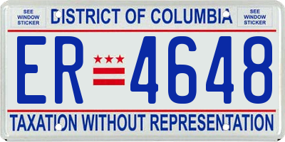 DC license plate ER4648