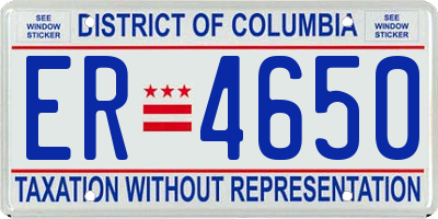 DC license plate ER4650